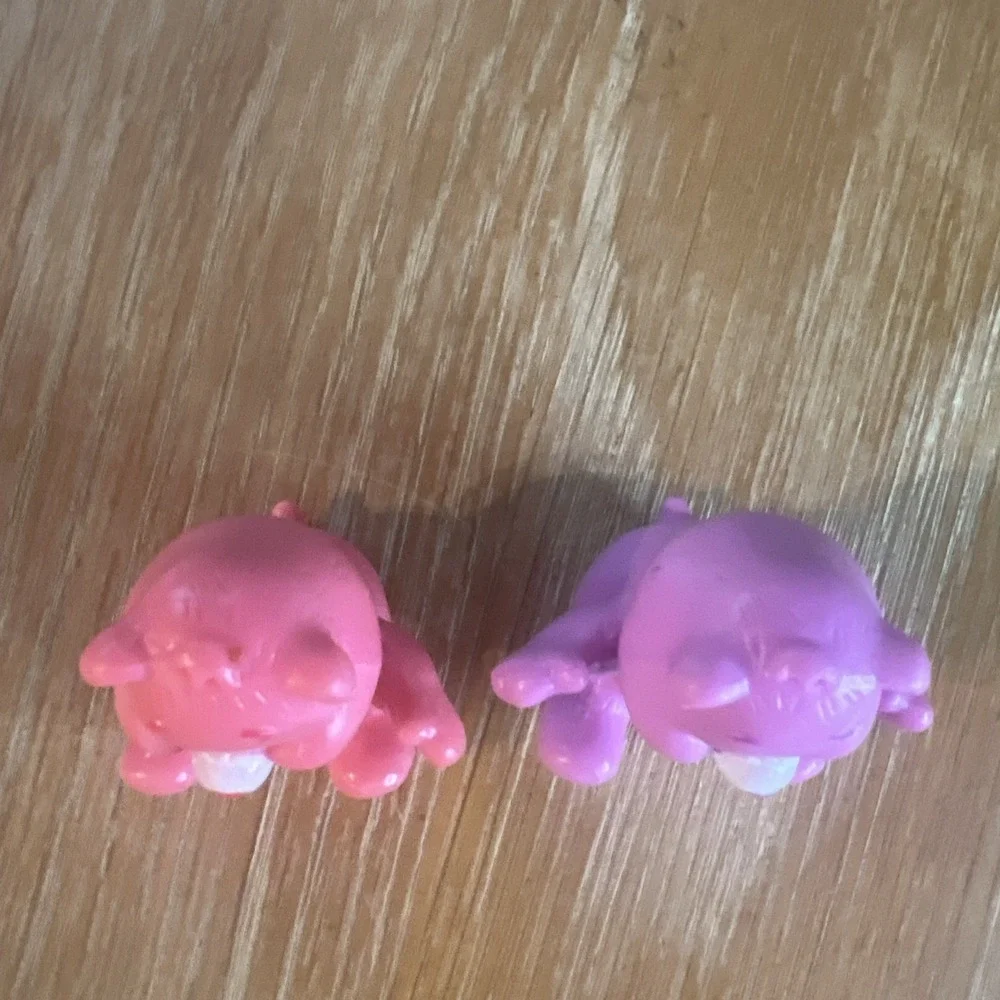 Lot of 2 Mini Care Bears Figures Cheer‎ Bear & Share Bear 1.5